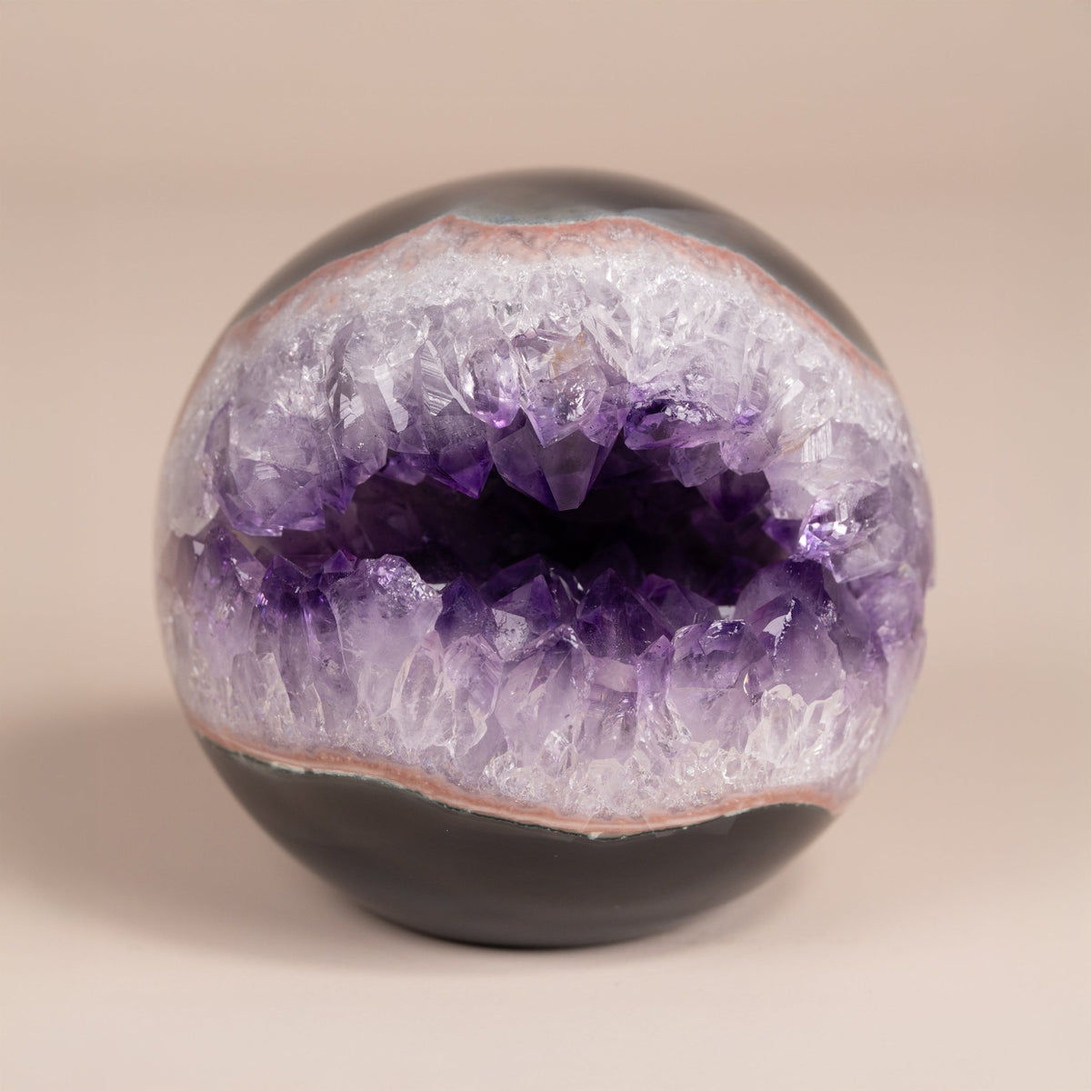 Amethyst-Achat Geoden Kugel mit korallenartigen Strukturen - Epomina