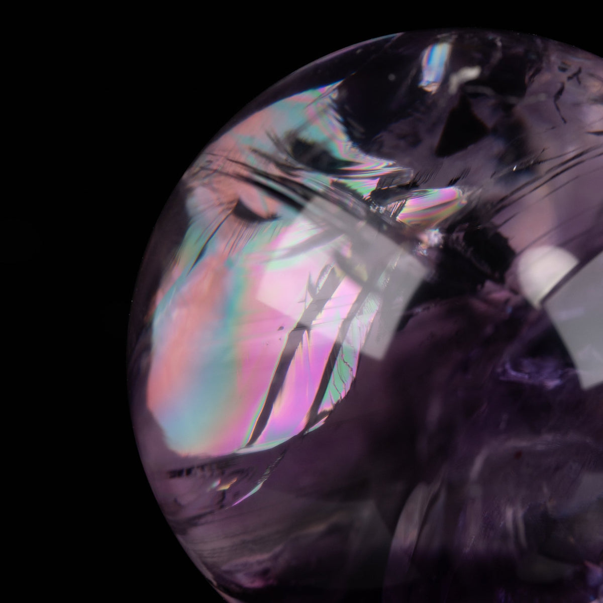 Amethyst Phantom Kugel mit Regenbögen Nr.3 - Epomina