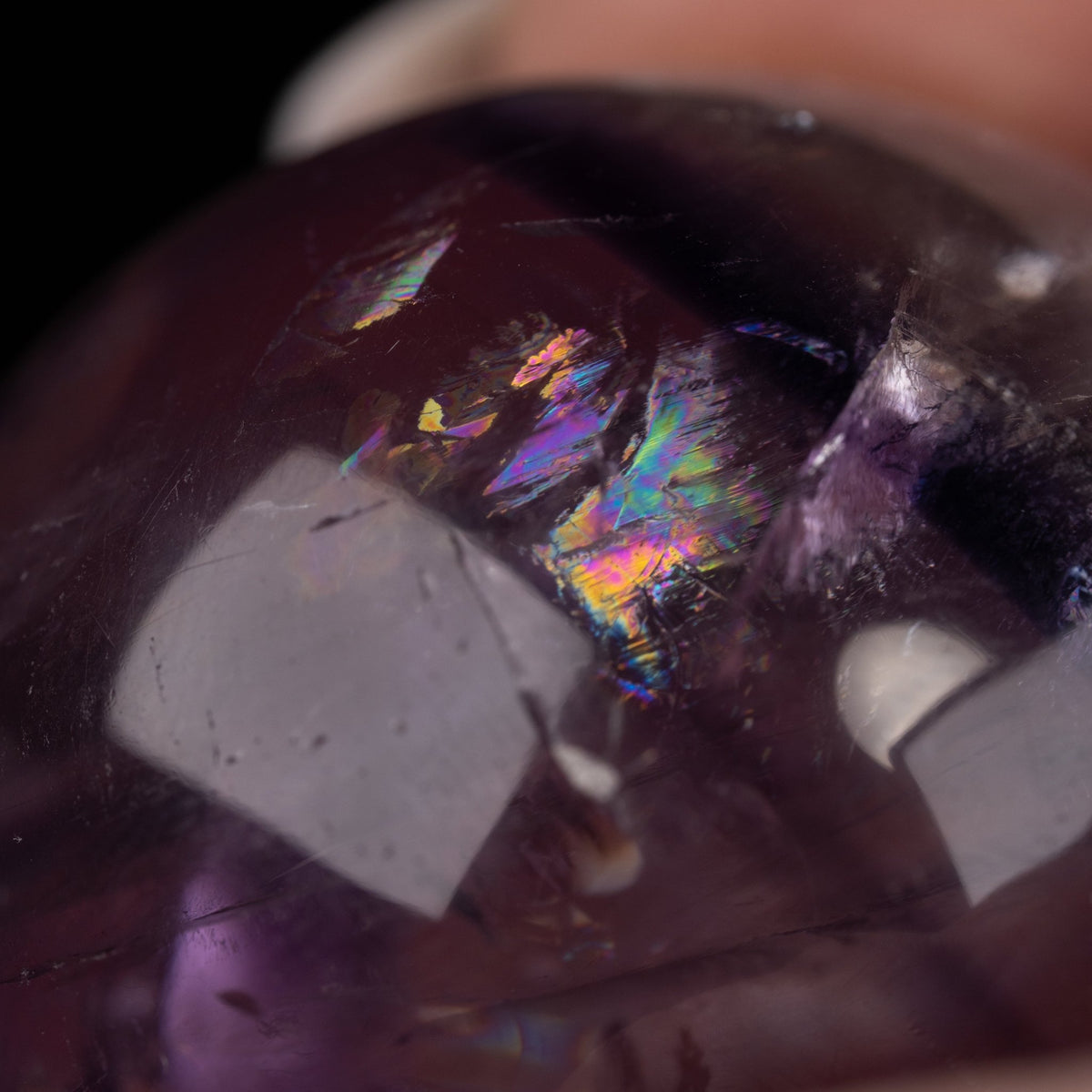 Amethyst Phantom Kugel mit Regenbögen Nr.4 - Epomina