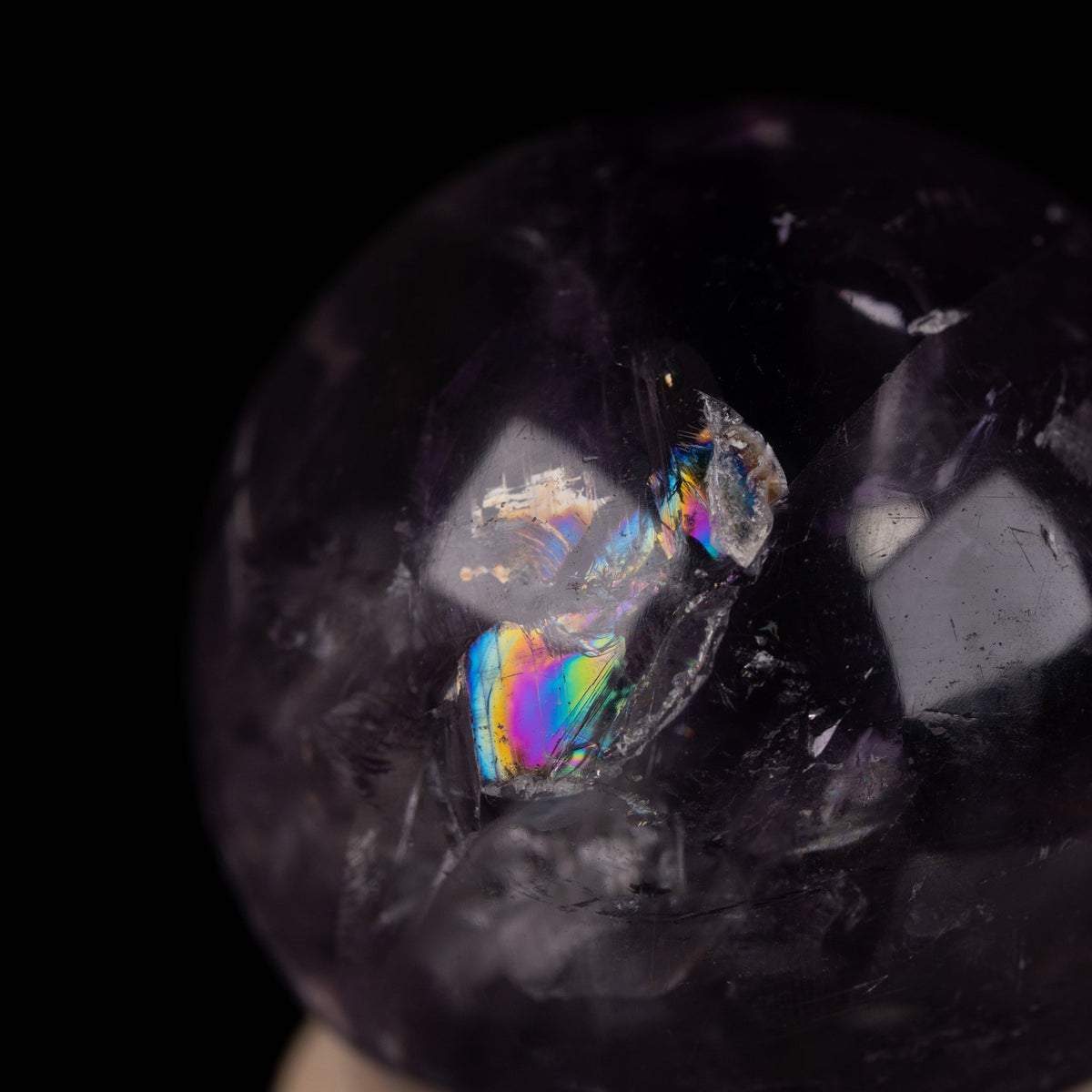 Amethyst Phantom Kugel mit Regenbögen Nr.5 - Epomina