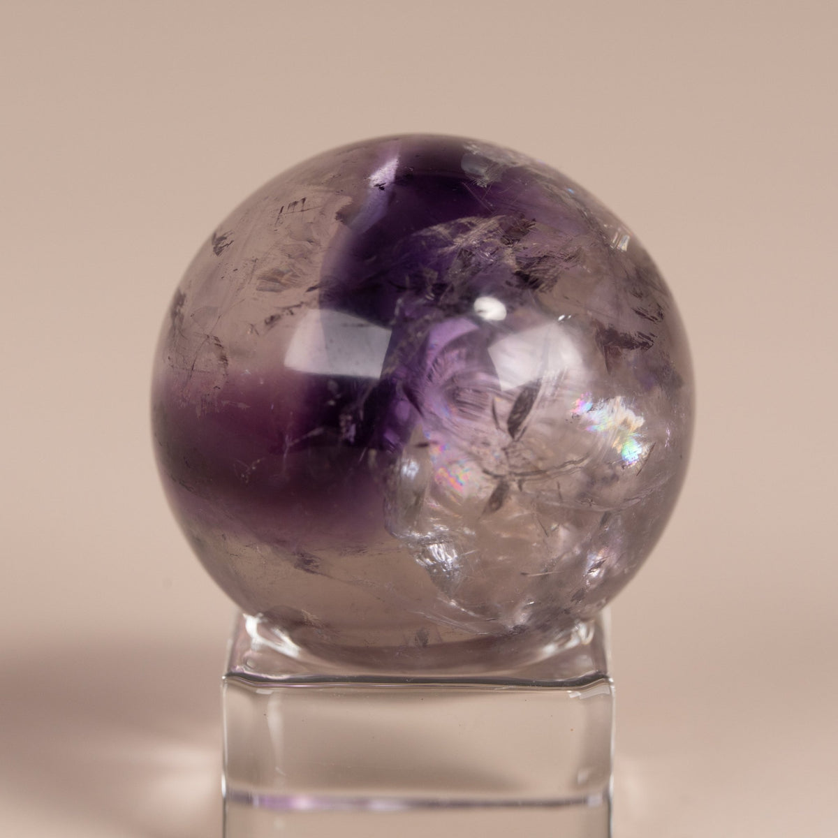 Amethyst Phantom Kugel mit Regenbögen Nr.5 - Epomina