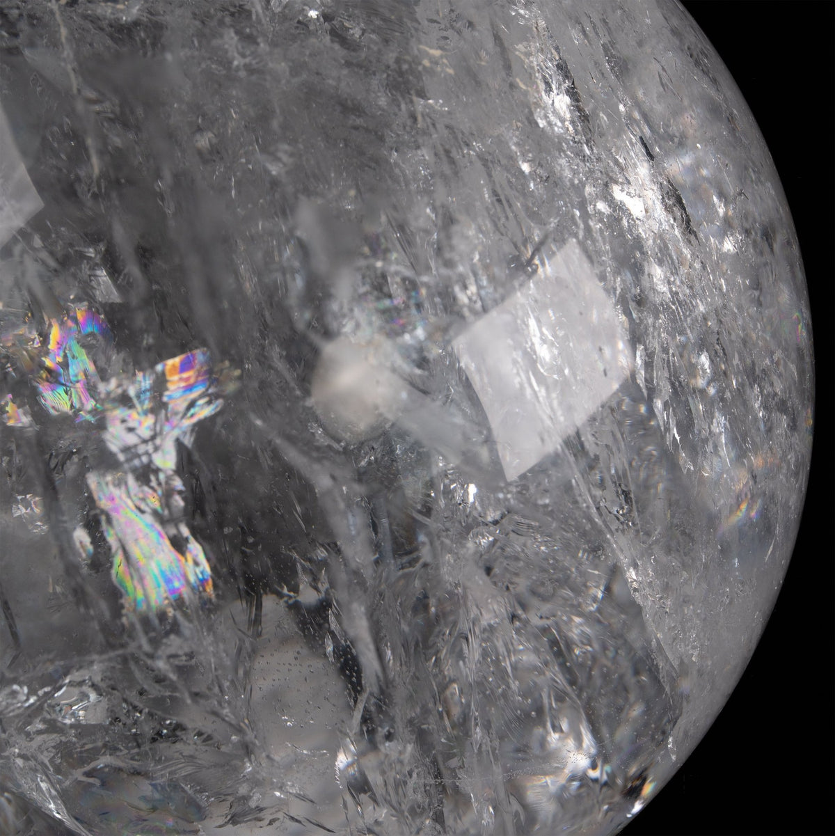 Bergkristall Kugel mit intensiven Regenbögen - Epomina