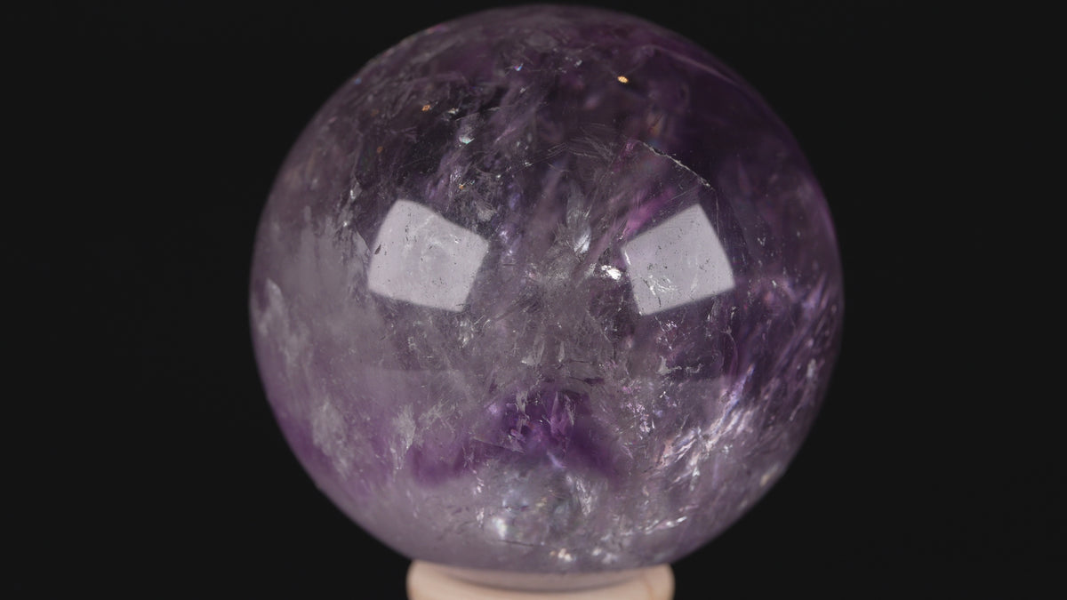 Amethyst Phantom Kugel mit Regenbogen