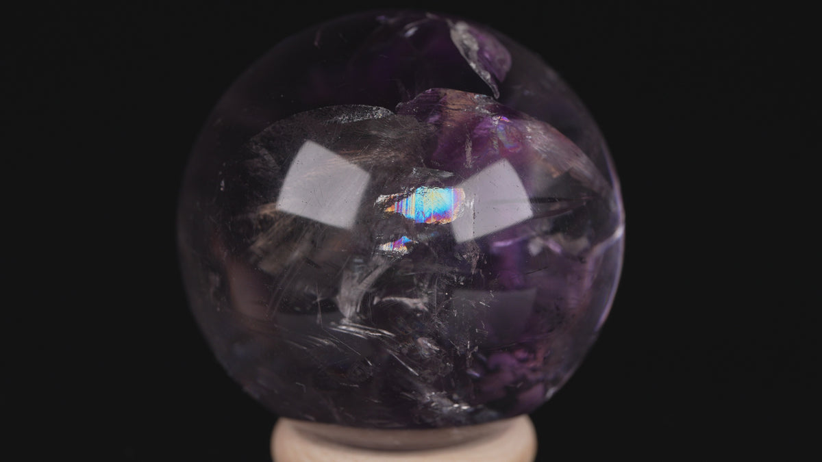 Amethyst Phantom Kugel mit Regenbogen Nr.2