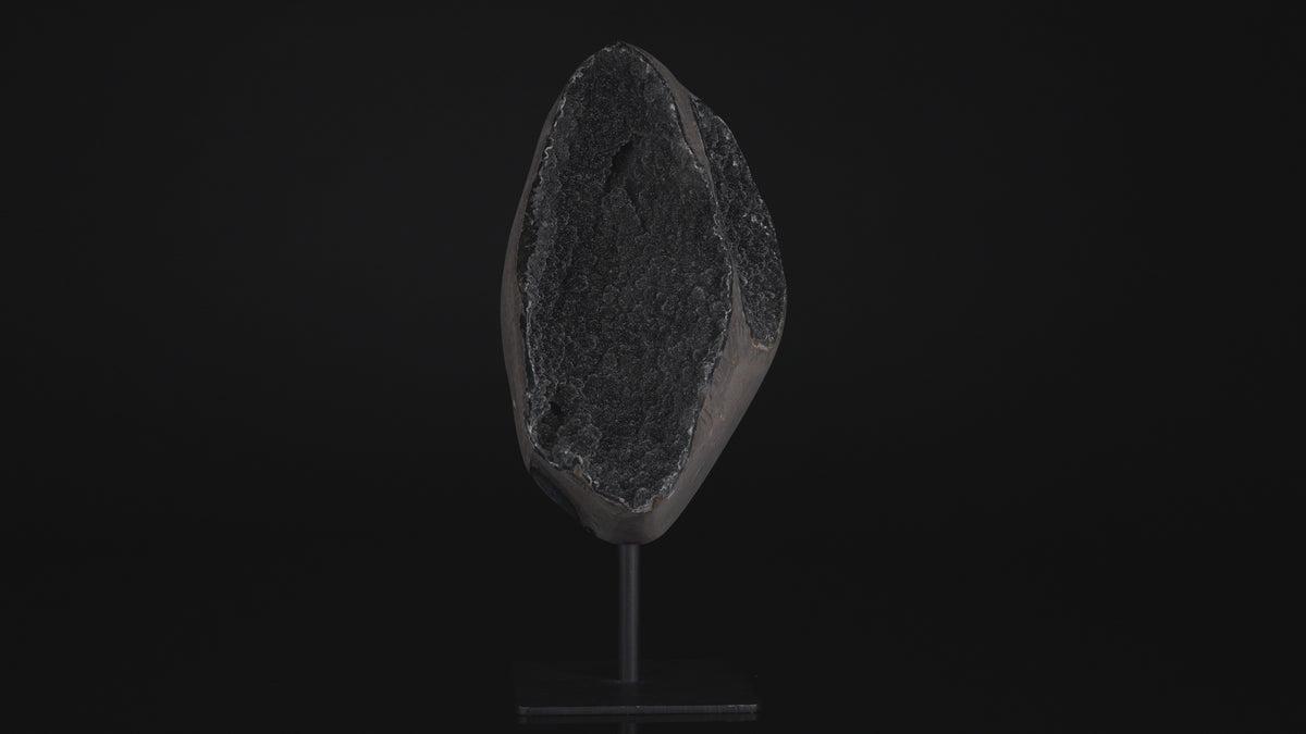 "Black" Amethyst on Stand – Glittering Crystal Druse